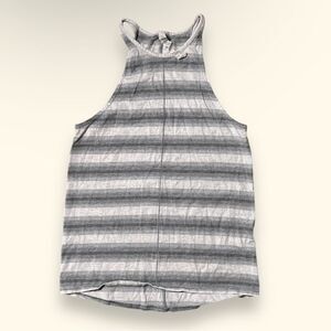 Lululemon Find Your Zen High Neck Tank Top Grey White Striped Sz 4